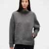 GapFit gewatteerde jacquard-trui met trechterhals