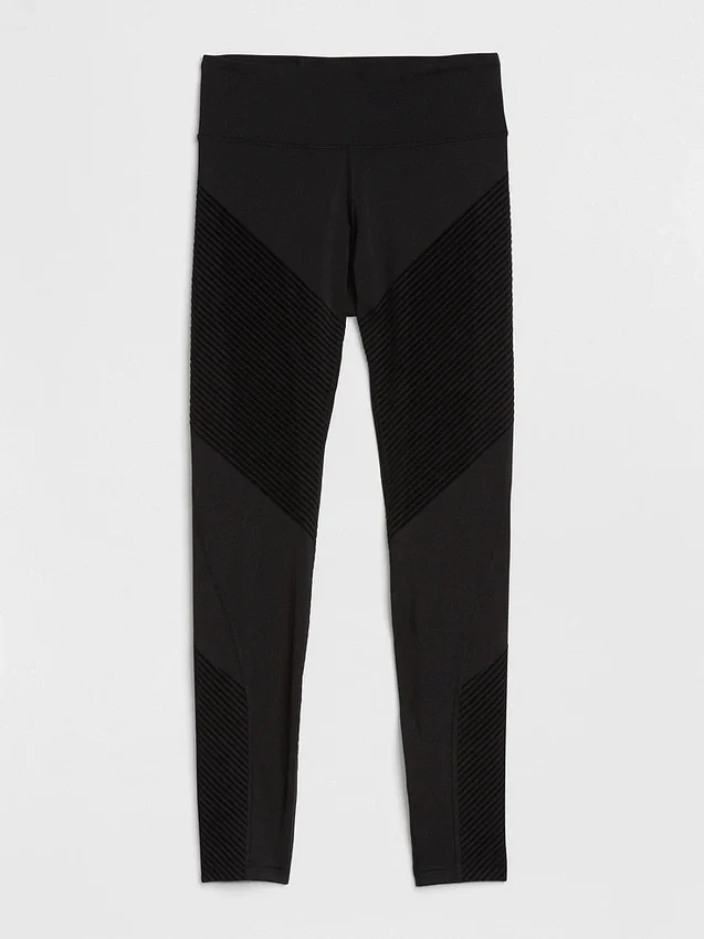GapFit High Rise-legging met gestructureerde strepen in Sculpt-compressie