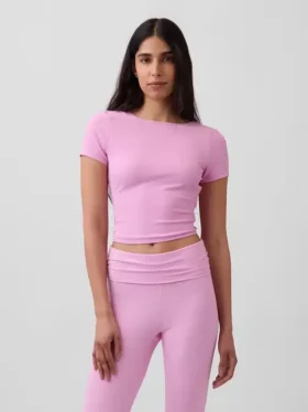 GapFit Smooth omkeerbare crop-top met overslag