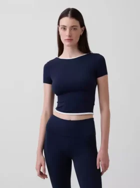 GapFit Smooth omkeerbare crop-top met overslag