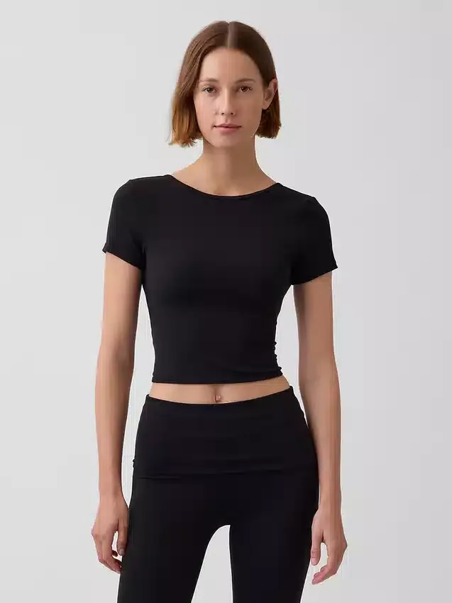 GapFit Smooth omkeerbare crop-top met overslag