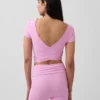 GapFit Smooth omkeerbare crop-top met overslag