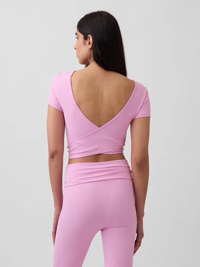 GapFit Smooth omkeerbare crop-top met overslag