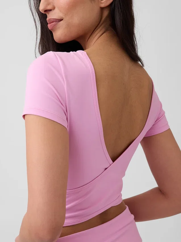 GapFit Smooth omkeerbare crop-top met overslag