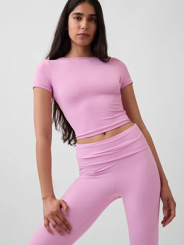 GapFit Smooth omkeerbare crop-top met overslag