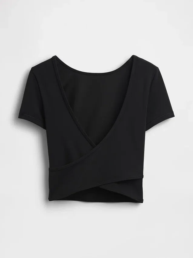 GapFit Smooth omkeerbare crop-top met overslag