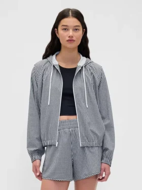 GapFit Tech Gingham windjack