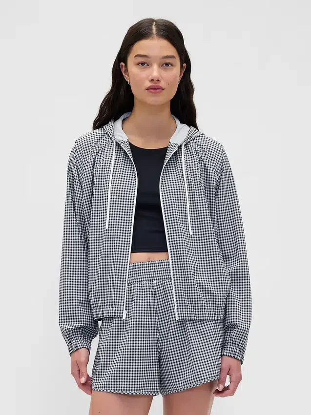 GapFit Tech Gingham windjack