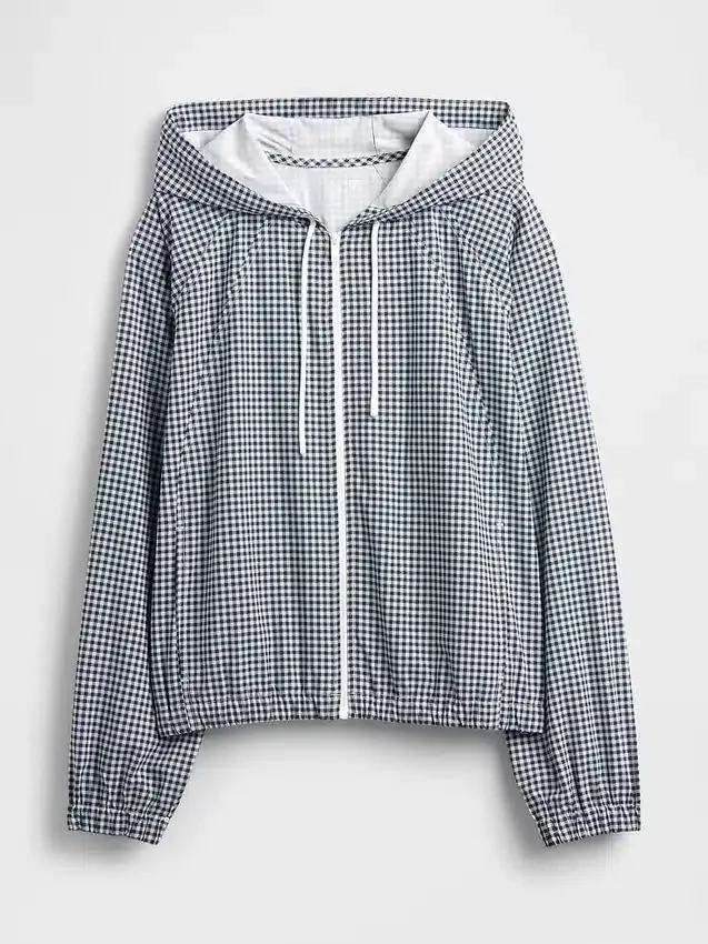 GapFit Tech Gingham windjack