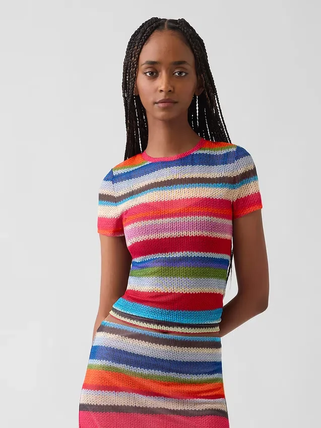 Gapstudio Happy Stripe doorschijnend T-shirt