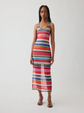 Gapstudio Happy Stripe doorschijnende maxi-jurk