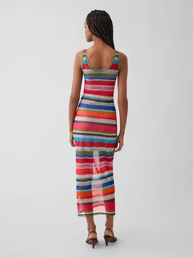 Gapstudio Happy Stripe doorschijnende maxi-jurk