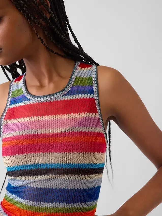 Gapstudio Happy Stripe doorschijnende tanktop