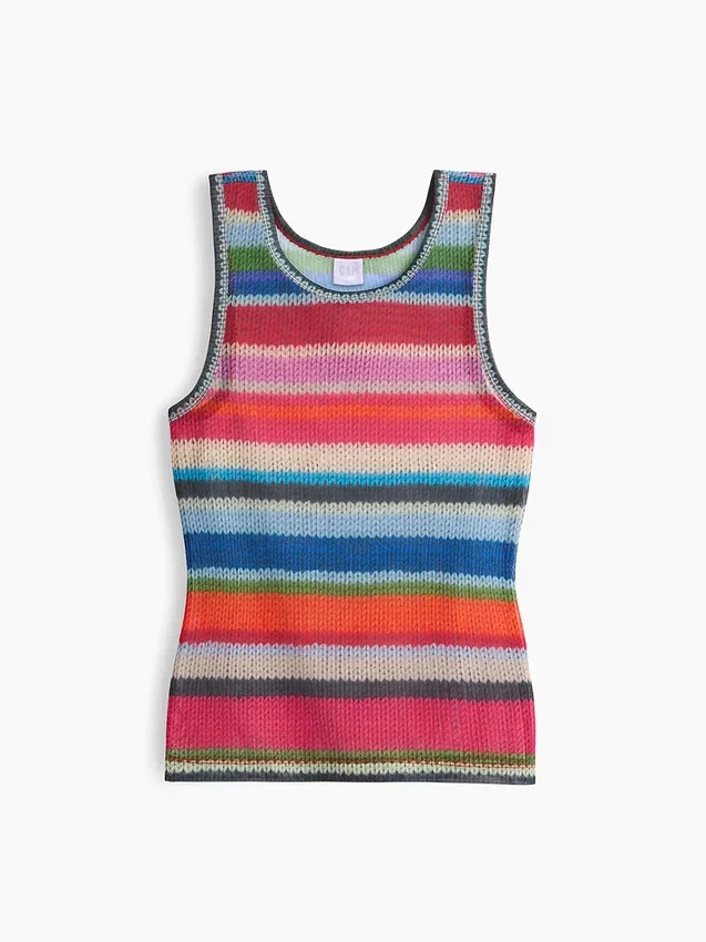 Gapstudio Happy Stripe doorschijnende tanktop
