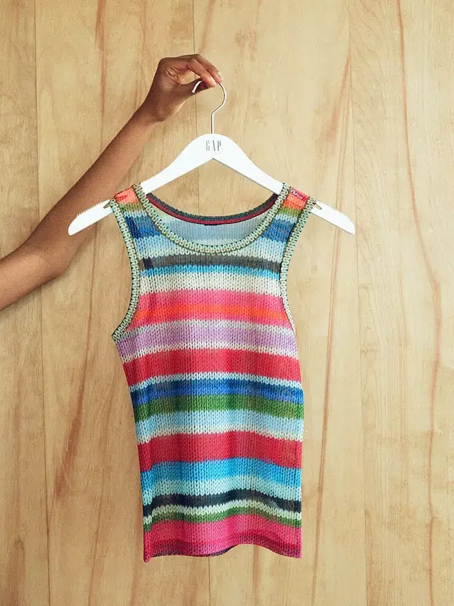 Gapstudio Happy Stripe doorschijnende tanktop