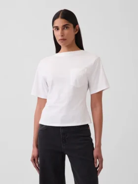 Gapstudio T-shirt met zak en ronde ruguitsnijding