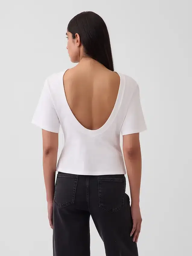 Gapstudio T-shirt met zak en ronde ruguitsnijding