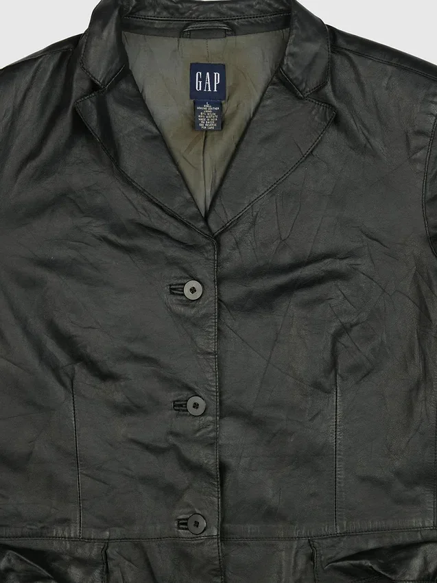 Gapvintage damesleren jasje uit de jaren 90 - L