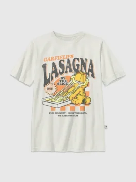 Garfield-T-shirt met lasagne-print voor kinderen