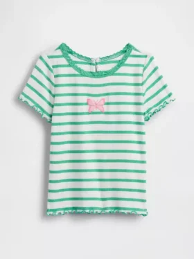 Geborduurd rib-T-shirt voor Baby & Peuter