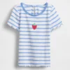 Geborduurd rib-T-shirt voor Baby & Peuter