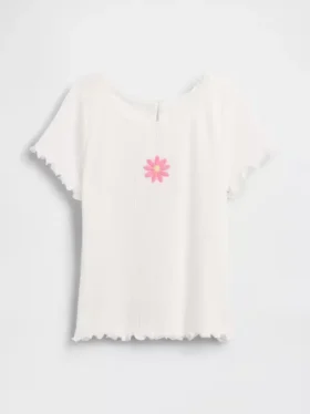 Geborduurd rib-T-shirt voor Baby & Peuter