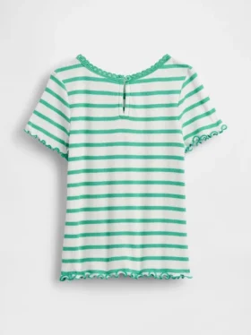 Geborduurd rib-T-shirt voor Baby & Peuter