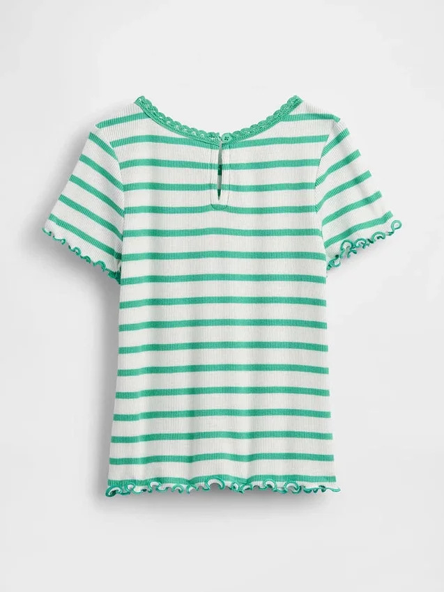 Geborduurd rib-T-shirt voor Baby & Peuter