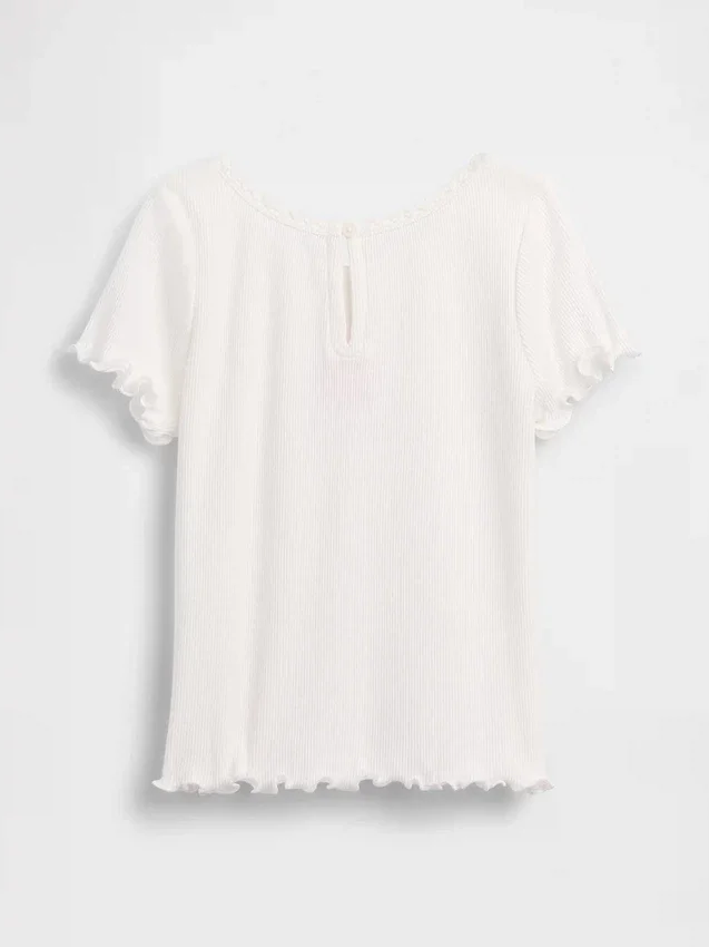 Geborduurd rib-T-shirt voor Baby & Peuter