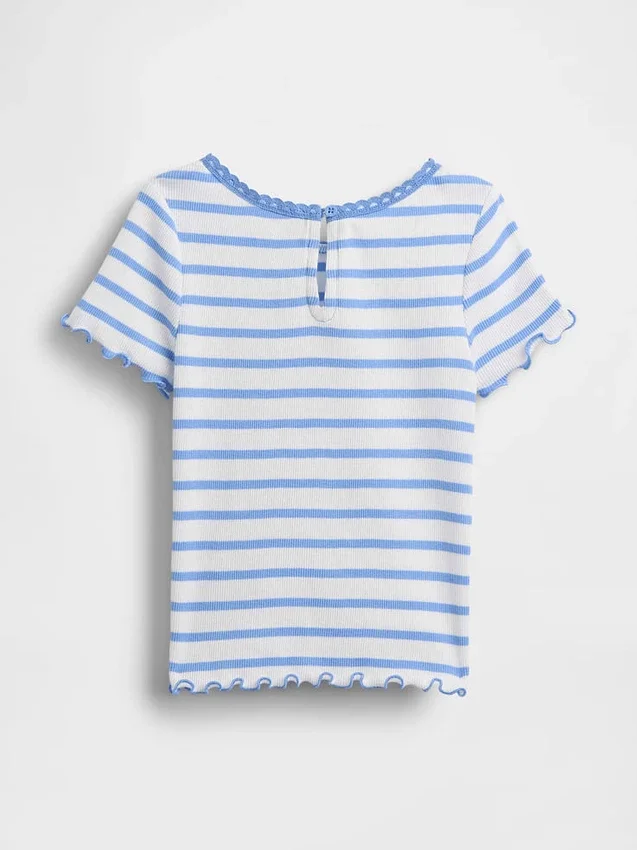 Geborduurd rib-T-shirt voor Baby & Peuter