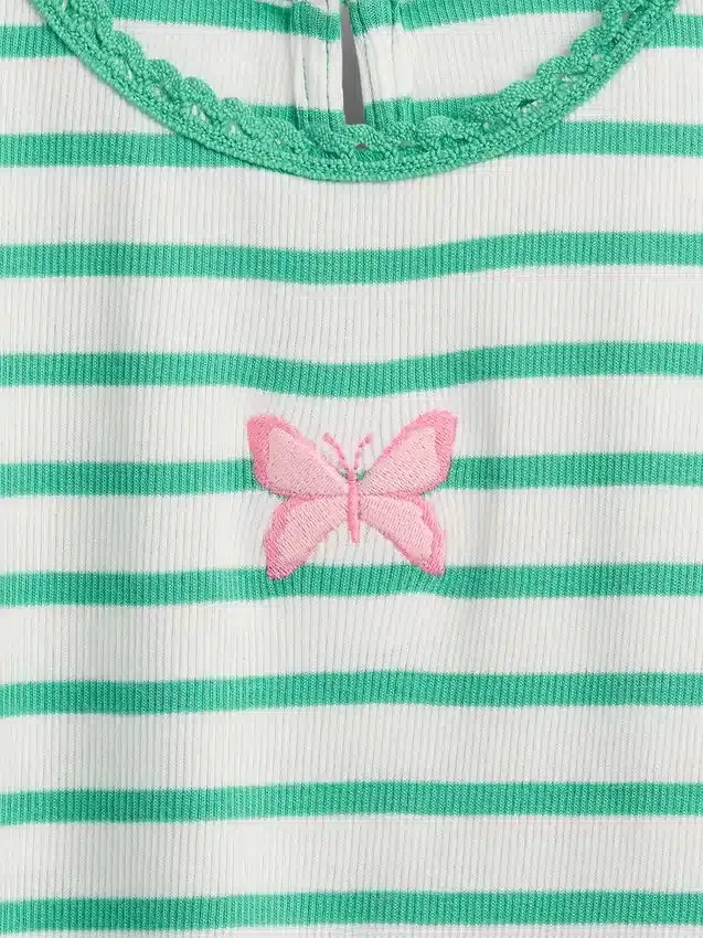 Geborduurd rib-T-shirt voor Baby & Peuter