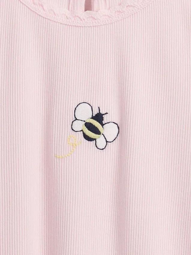 Geborduurd rib-T-shirt voor Baby & Peuter