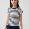 Geborduurd rib-T-shirt voor kinderen