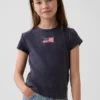 Geborduurd rib-T-shirt voor kinderen