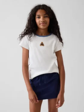 Geborduurd rib-T-shirt voor kinderen