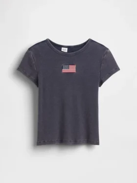 Geborduurd rib-T-shirt voor kinderen