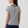 Geborduurd rib-T-shirt voor kinderen