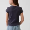 Geborduurd rib-T-shirt voor kinderen