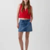 Geborduurde crop-top van linnenmix