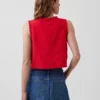 Geborduurde crop-top van linnenmix