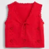 Geborduurde crop-top van linnenmix
