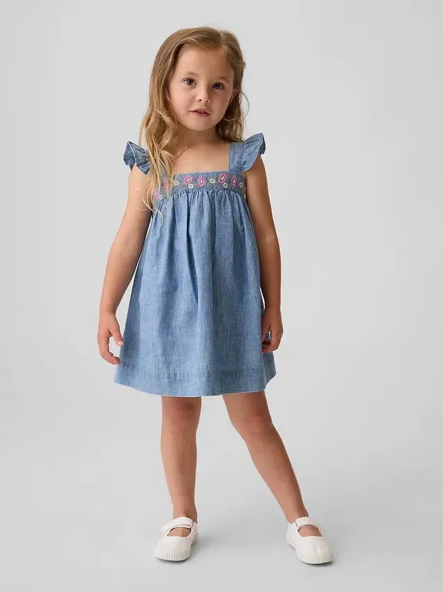 Geborduurde denimjurk voor Baby & Peuter