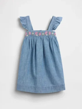 Geborduurde denimjurk voor Baby & Peuter