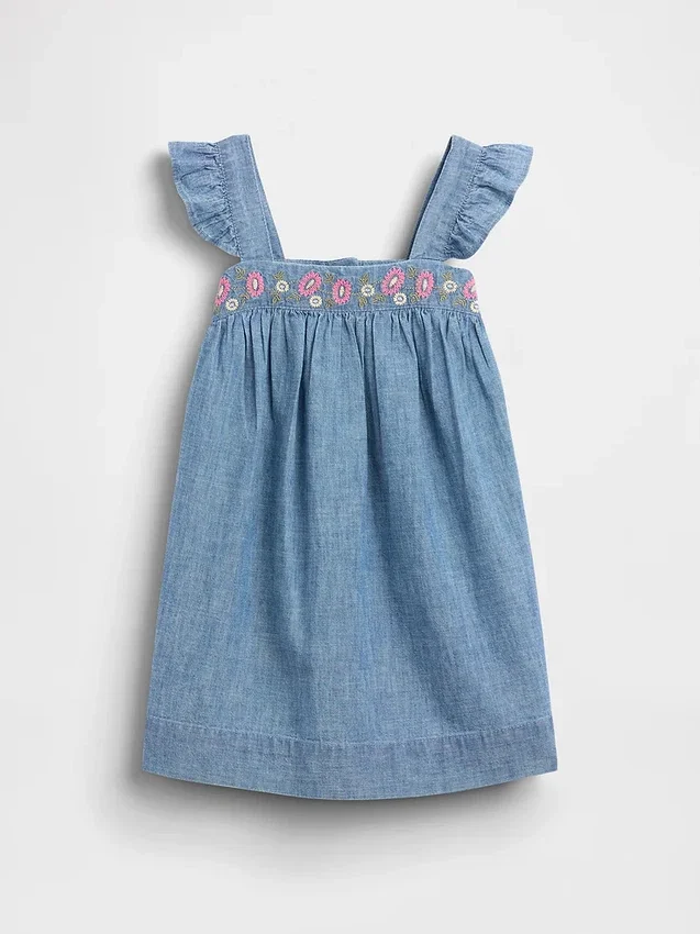 Geborduurde denimjurk voor Baby & Peuter