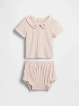 Geborduurde pointelle-set voor baby’s