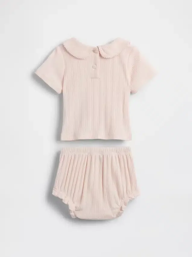 Geborduurde pointelle-set voor baby’s