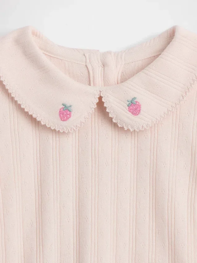 Geborduurde pointelle-set voor baby’s