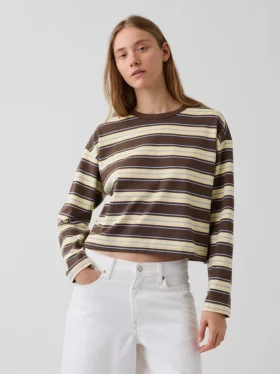 Gebreid oversized cropped T-shirt