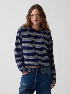 Gebreid oversized cropped T-shirt