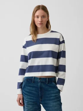 Gebreid oversized cropped T-shirt